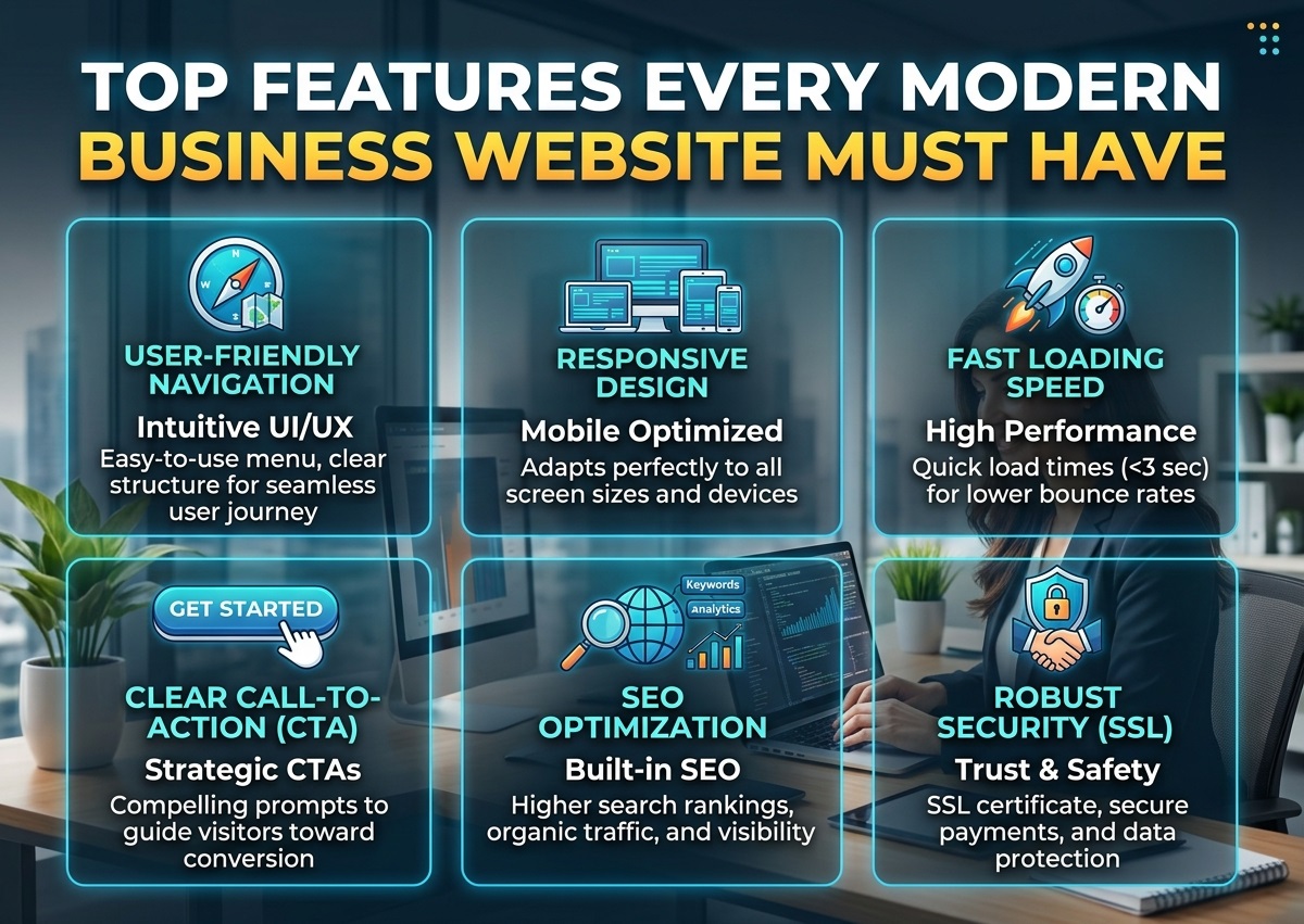 Top features every modern business website must have